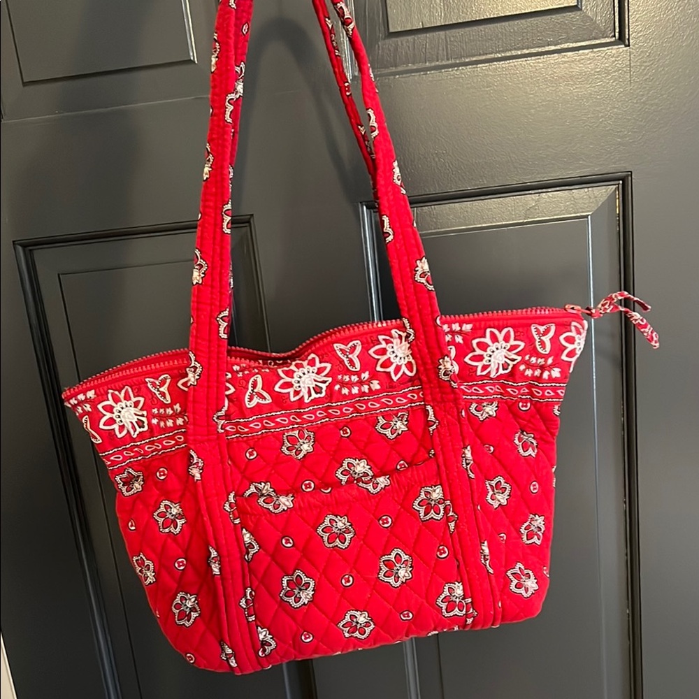 Vera Bradley Red Shoulder Bag with Distinctive Pattern